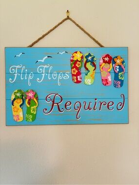 Hobby Lobby Blue Flip Flops Wall Sign

5 flip flops all elevated in sign